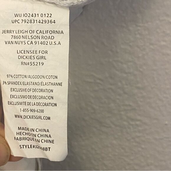 Dickies Bib Overall Dress tan White Houndstooth Print stretch Size Small - Picture 10 of 10